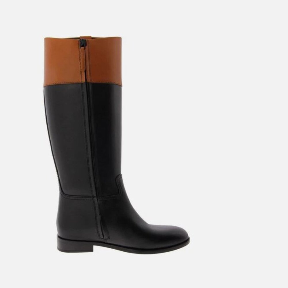 Brand new Tory Burch sz 7.5 Womens Black Leather Knee-High Boots Shoes 153135